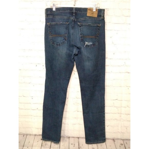 Hollister Classic Taper Distressed Men's Jeans Sz 33x32 (33x31) - Picture 2 of 5